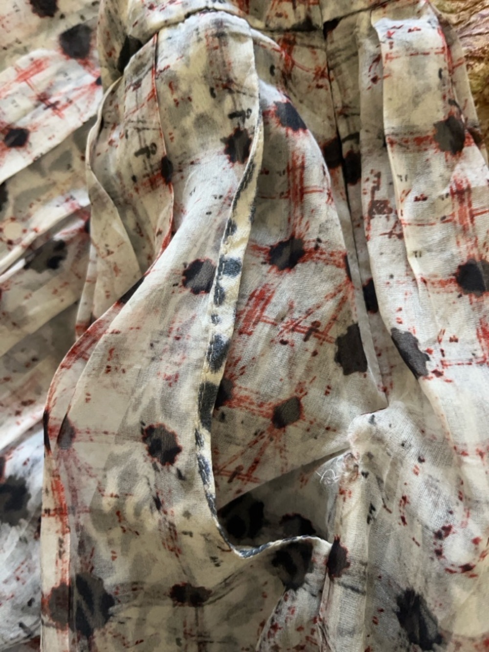 Theyskens Theory Geometric Leopard Print 100 Silk Maxi Layered Semi-Sheer Skirt - Picture 11 of 13